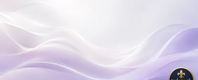 Elegantes Beitragsbild in Weiß und Lavendel für den Blog von Hellseherin Tedora zum Thema Zeitwohlstand und Achtsamkeit.