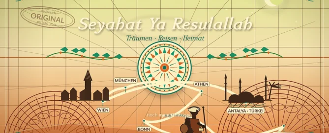 seyahatname-inspirierte Reiseroute von Antalya über Wien, München, Athen, Bonn und Paraguay bis St. Gallen